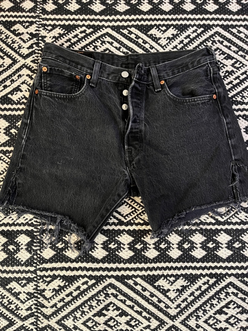 Levi's Black Distressed Cutoff Jean Shorts